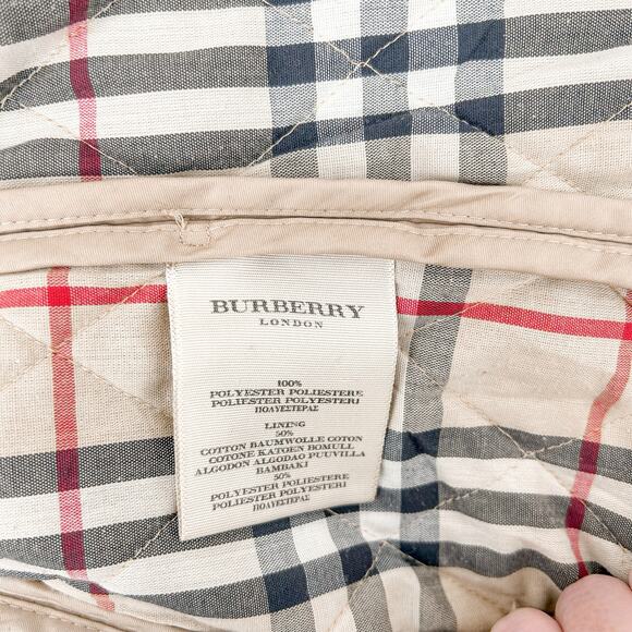 Burberry Quilted Coat Winter Down Finsbridge Plaid Jacket Check Cream M - Picture 4 of 16